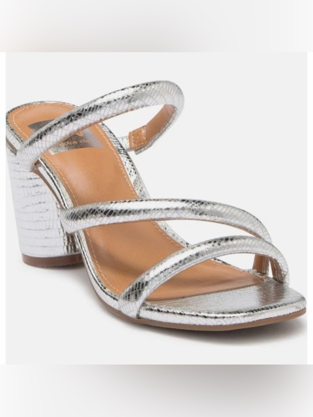 DV By Dolce Vita Myla‎ Silver Strappy Wedge Sandals Heels